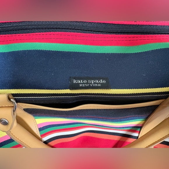 Y2K Kate Spade Striped Multicolor Duffel Bag - Picture 6 of 11